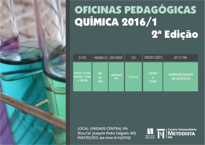 Inscrições abertas para a 2ª edição das Oficinas Pedagógicas 2016/1