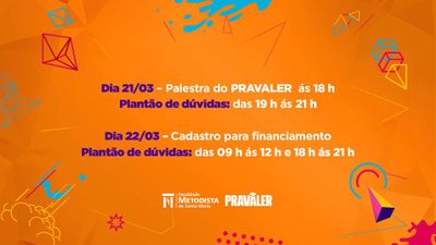 Crédito Universitário PraValer promove palestra e plantão de dúvidas Crédito Universitário PraValer promove palestra e plantão de dúvidas